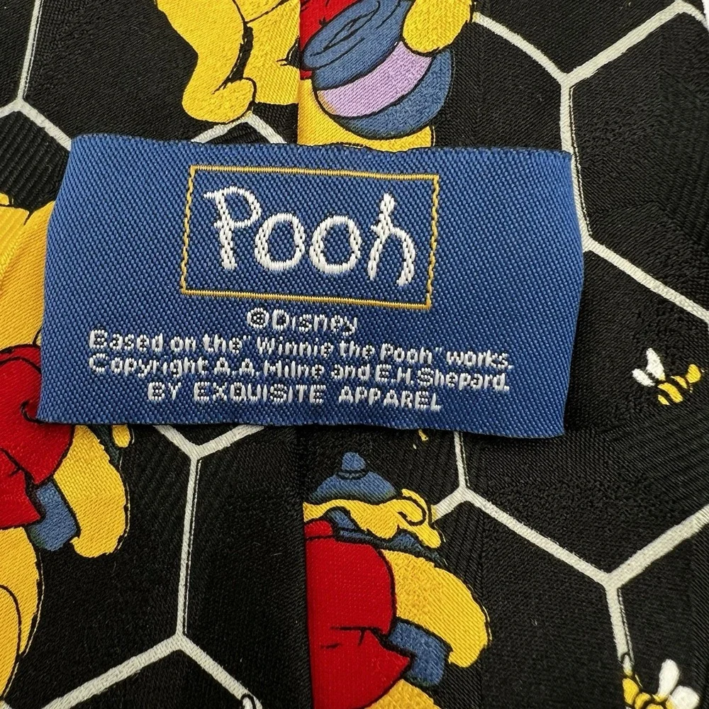 Vintage Exquisite Apparel Disney Winnie The Pooh Tie Honey‎ Comb Bees Korea